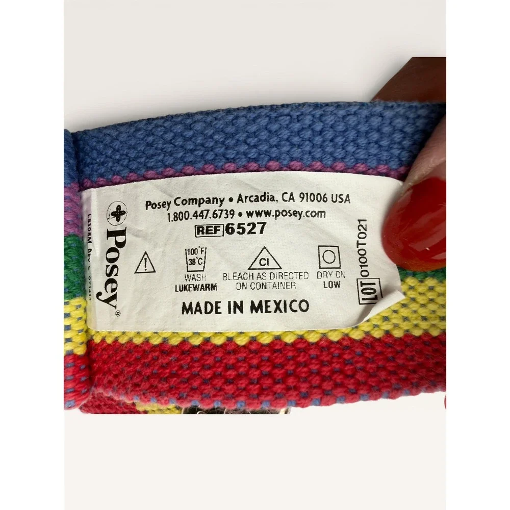 Posey Rainbow Striped Belt Cotton Webbing Quick Release Buckle 46